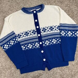 Vintage Beldoch Popper Cardigan Sweater Women NO SIZE TAG Made USA‎ Wrap Around